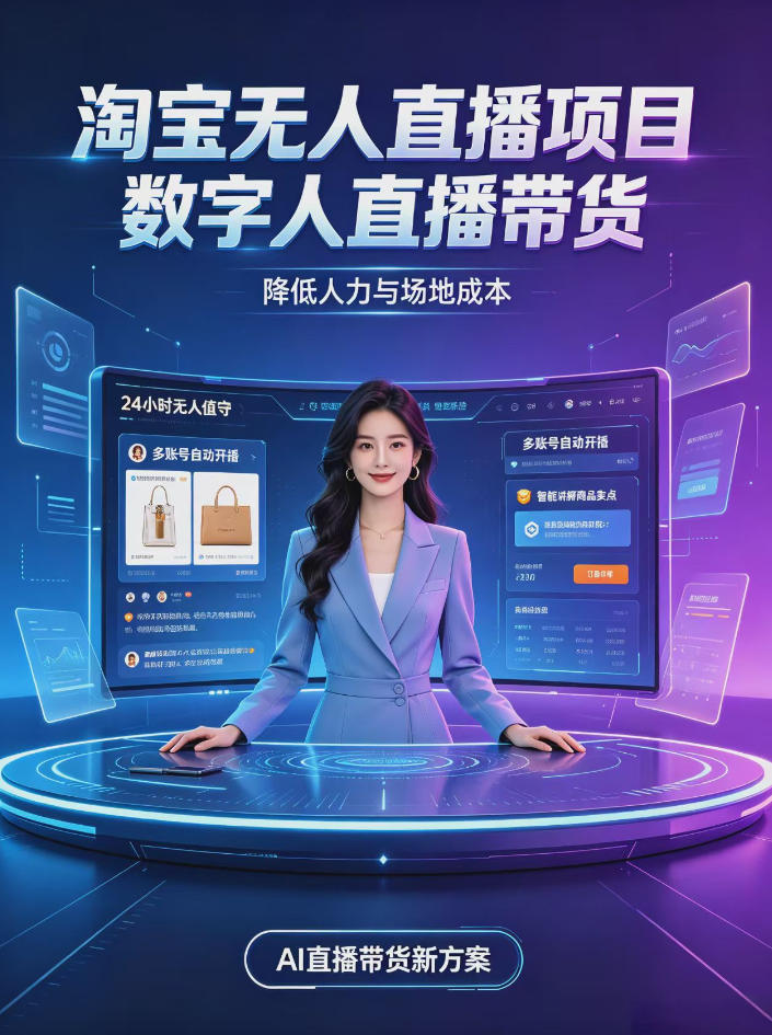 淘宝AI无人直播带货：24小时自动开播的低门槛副业-LanTi云网创