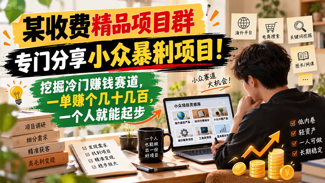 小众项目精品群：一年更新100个冷门赚钱赛道-LanTi云网创