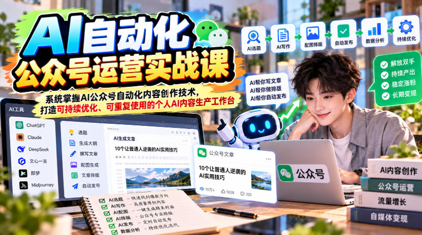 AI公众号自动化实战课：搭建个人AI内容生产工作台-LanTi云网创