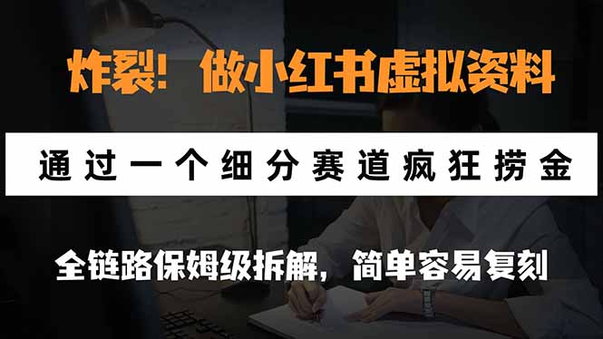 小红书虚拟资料细分赛道拆解：找到竞争小的机会-LanTi云网创