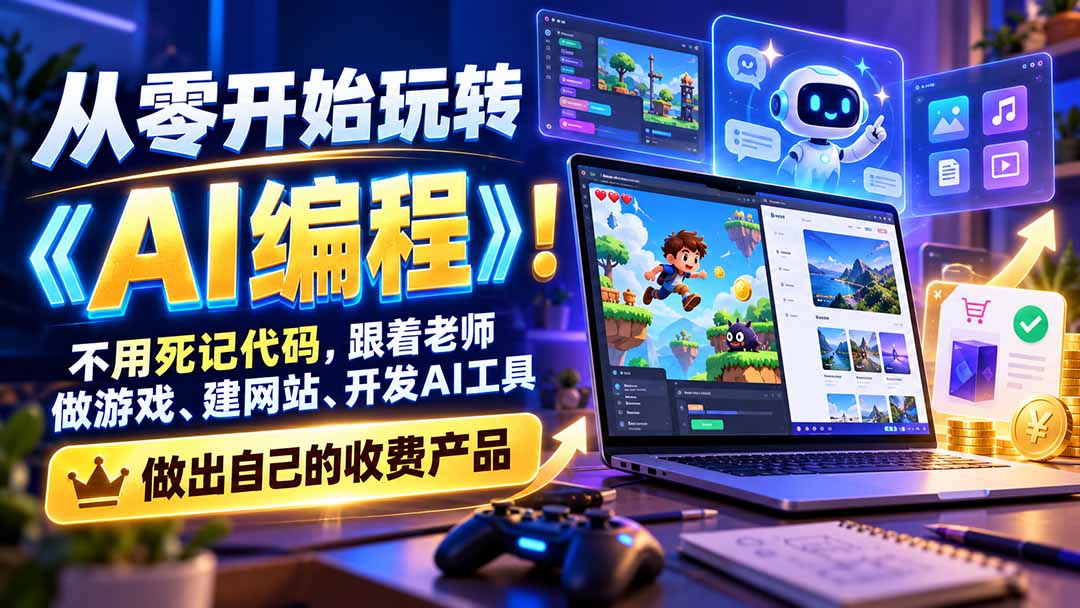 从零开始玩转AI编程：做游戏、建网站、开发AI工具-LanTi云网创