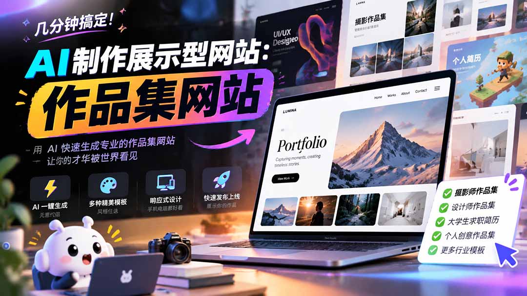 AI制作作品集网站：快速生成专业展示站接单变现-LanTi云网创