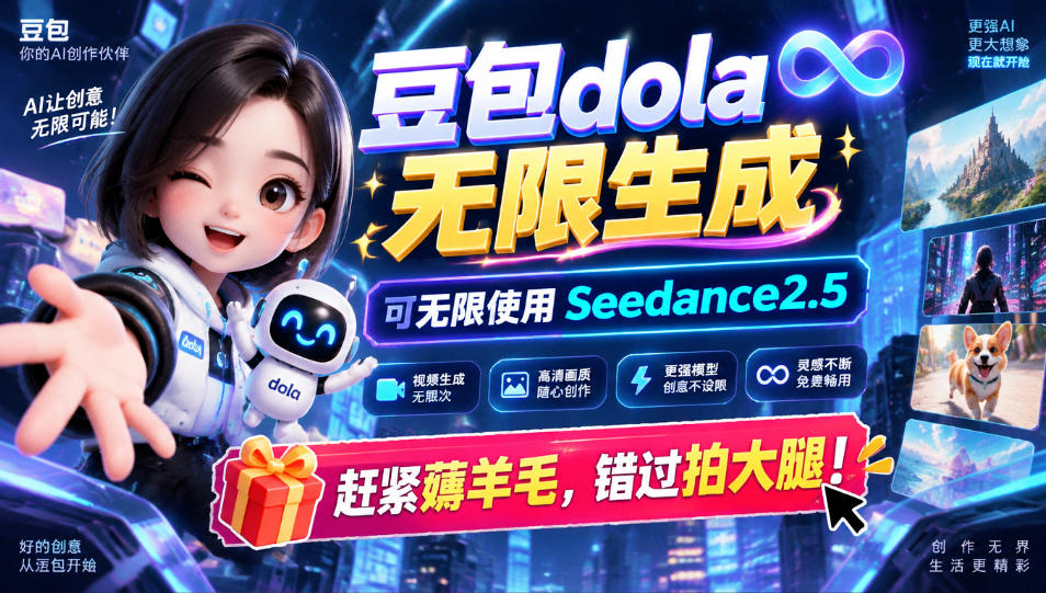 1029最新豆包dola无限生成技术，可以无限生成sseedance2.5，赶紧薅羊毛，和谐拍大腿-LanTi云网创