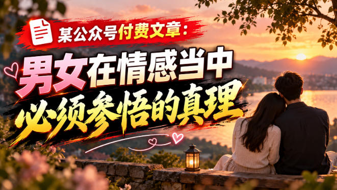某公众号付费文章：男女在情感当中必须参悟的真理-LanTi云网创